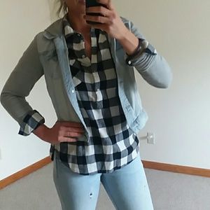 Black and white checkered Flannel